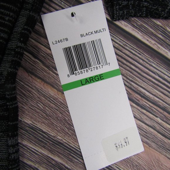 Nina Leonard NEW NWT Large Gray Black A Line Long Sleeve Skater Dress Crewneck - Picture 2 of 9